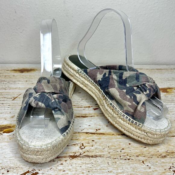 Splendid Camo Albany Espadrille Slide Sandals 9 - Picture 1 of 11